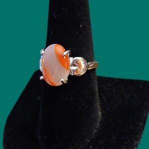 3/$30 Orange Agate Hearts Ring Size 7.75